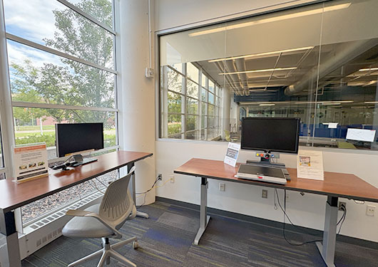 Workstations in the assistive technology workroom