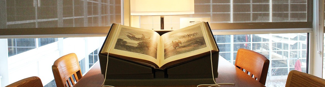 a rare book opened in the Reading Room