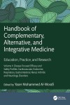 The book cover features the title "Handbook of Complementary, Alternative, and Integrative Medicine" on a dark green background with leaf patterns.