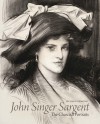 Charcoal portrait of a woman with a large hat and bow, exuding elegance and formality. Text reads “John Singer Sargent: The Charcoal Portraits.”