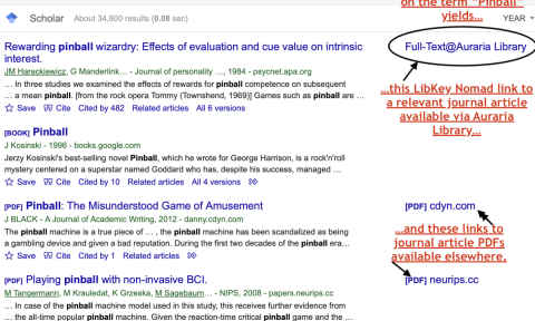 Libkey Pinball example