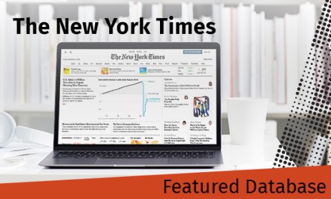Featured Database - The New York Times on a laptop