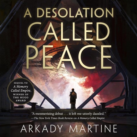 Book cover featuring the title "A Desolation Called Peace" with a minimalist design and a serene color palette