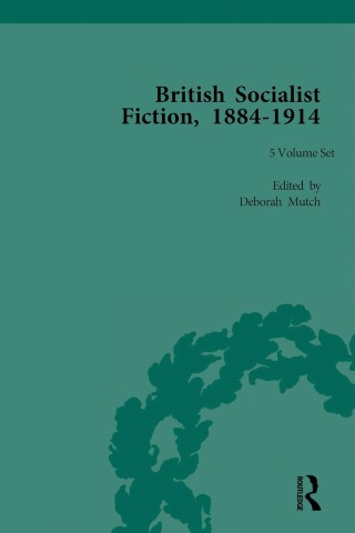 A collection of British socialist fiction books published between 1881 and 1914, showcasing diverse literary themes and styles