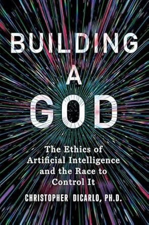 Cover of "Building a God" by Christopher Dickard, featuring a striking design that captures the essence of the book's themes