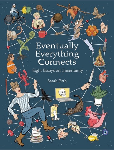 Cover of "Eventually Everything Connects," featuring illustrations of diverse people and animals in a vibrant design