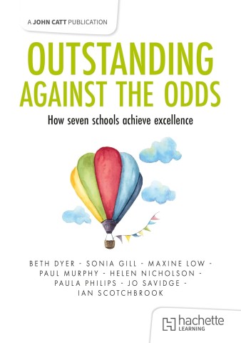 Cover of "Outstanding Against the Odds," features a colorful hot air balloon against a white sky with light clouds. The mood is uplifting and inspiring.