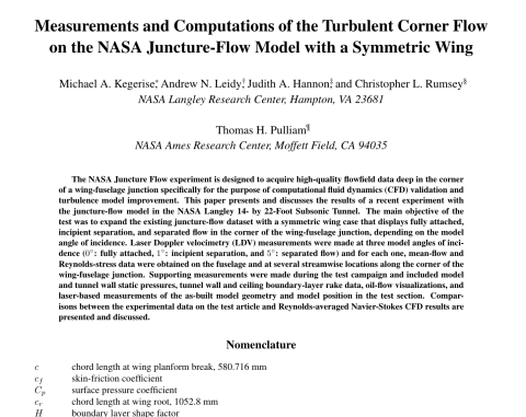 Measurements and computational analysis of the turbulent corner flow on the NASA juncture-flow model with a symmetric wing