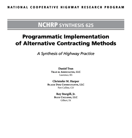 Programmatic implementation of alternative contracting methods