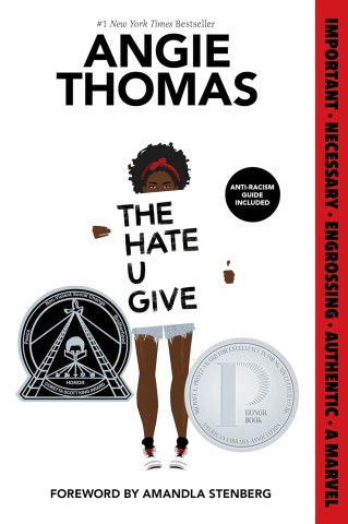 Cover of "The Hate U Give" by Angie Thomas, featuring a powerful illustration that reflects themes of race and identity.