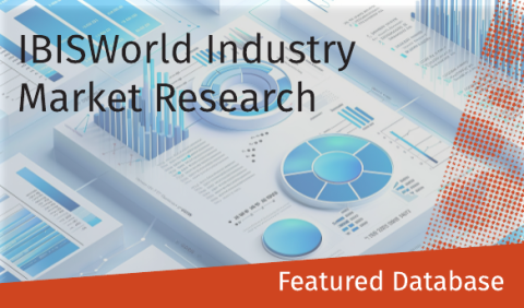 Image of data charts and graphs with the text "IBISWorld Industry Market Research" and a red banner stating "Featured Database.