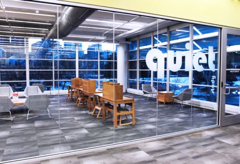 Quiet Study room located on the second floor of Auraria Library.