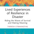 Book cover depicting resilience through lived experiences during disasters, featuring evocative imagery and compelling design.