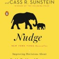 Cover of "Nudge" featuring a group of elephants and a baby elephant, symbolizing guidance and decision-making