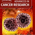 Cover of "Advances in Cancer Research," featuring a modern design and scientific imagery related to cancer studies.