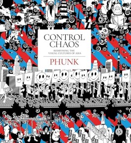 Cover of "Control Chaos" by Phunk, featuring vibrant colors and dynamic abstract designs that evoke a sense of energy