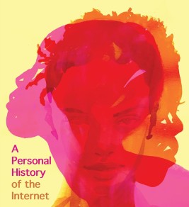 Cover of "Racebook" features overlapping red, orange, and pink watercolor faces on a yellow background. Bold black, pink, and orange title reads "Racebook." Text: "A Personal History of the Internet" by Tochi Onyebuchi.