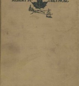 Book cover titled "Snow-Blind" by Albert M. Treynor. Features a simple design with a dark leaf and tree branches, set against a plain, tan background.