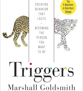 Cover of "Triggers" by Marshall Goldsmith featuring a bold title and engaging design, reflecting themes of personal development.